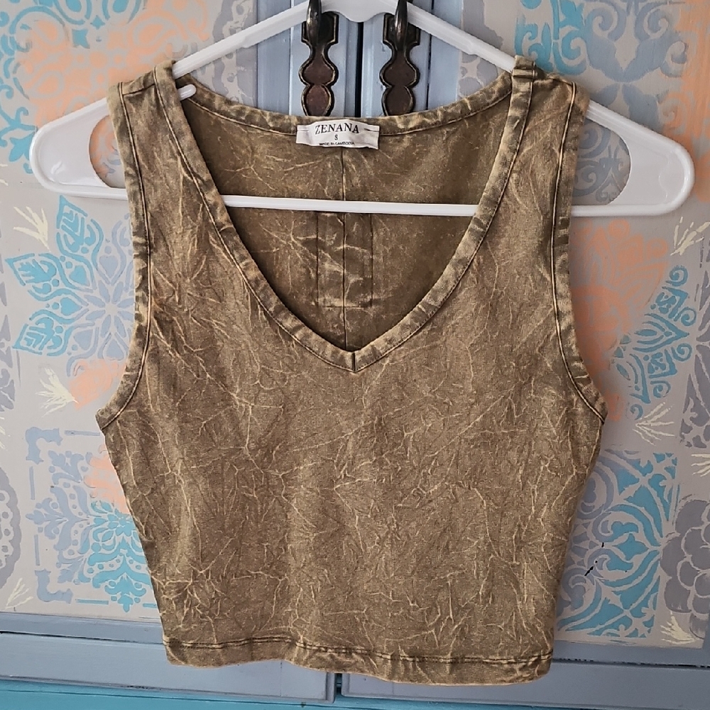 Zenana Outfitters Olive Green Women's Tank Top Sm